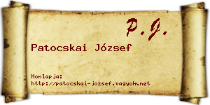 Patocskai József névjegykártya
