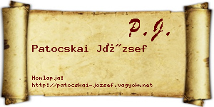 Patocskai József névjegykártya