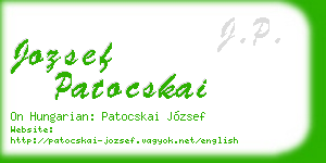 jozsef patocskai business card